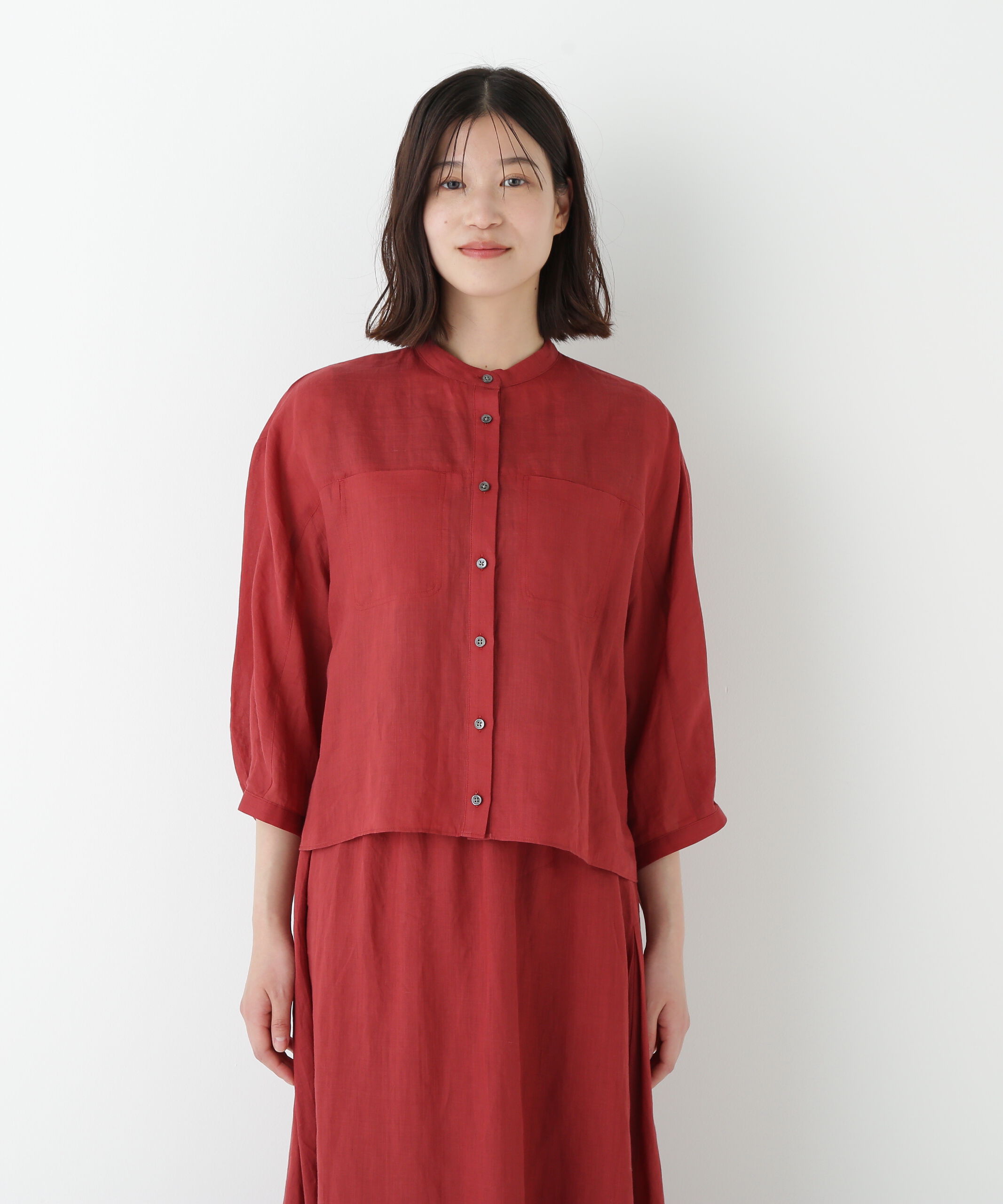  「◆ラミーバンドカラーシャツブラウス」|シャツ・ブラウス|