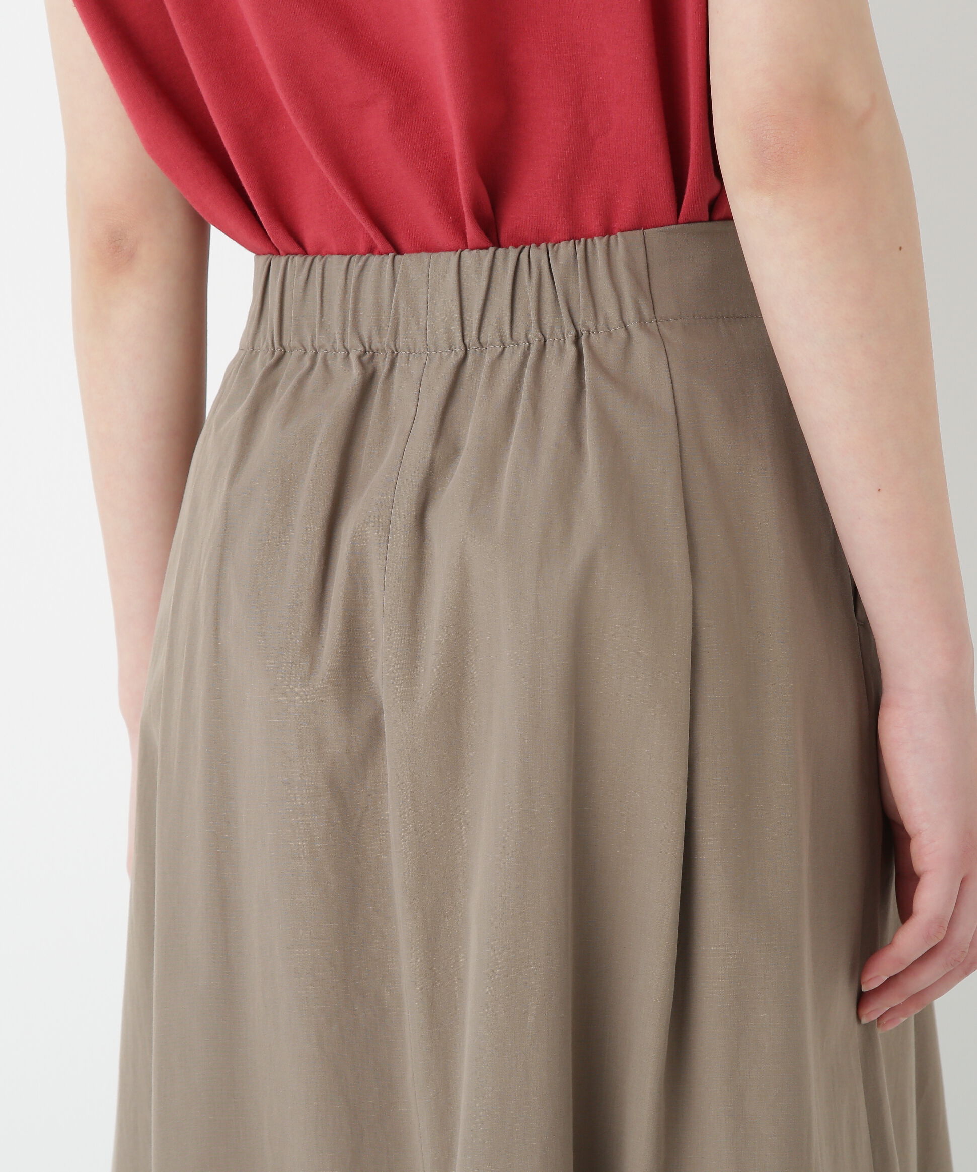  「◆コットンキュプラウェザーラップフレアースカート」|スカート|