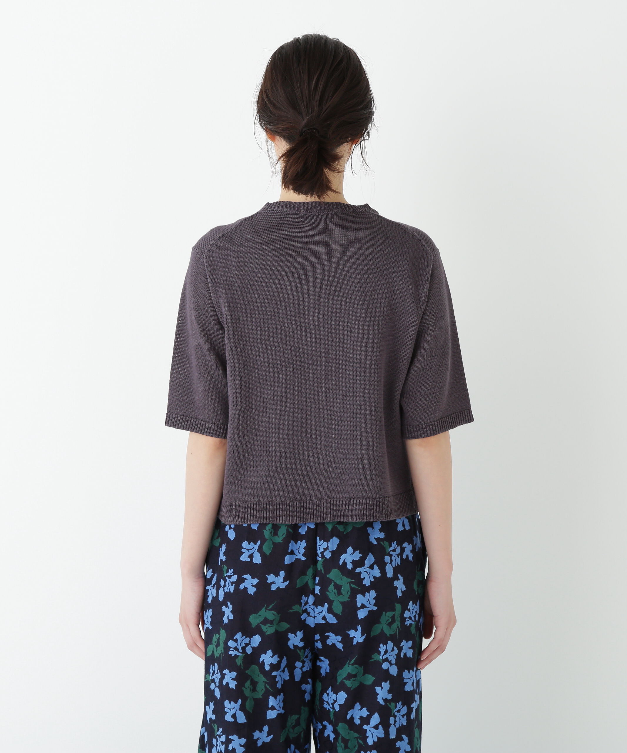  「◆ミドルゲージギマクルーネック半袖カーディガン」|ニット・セーター|