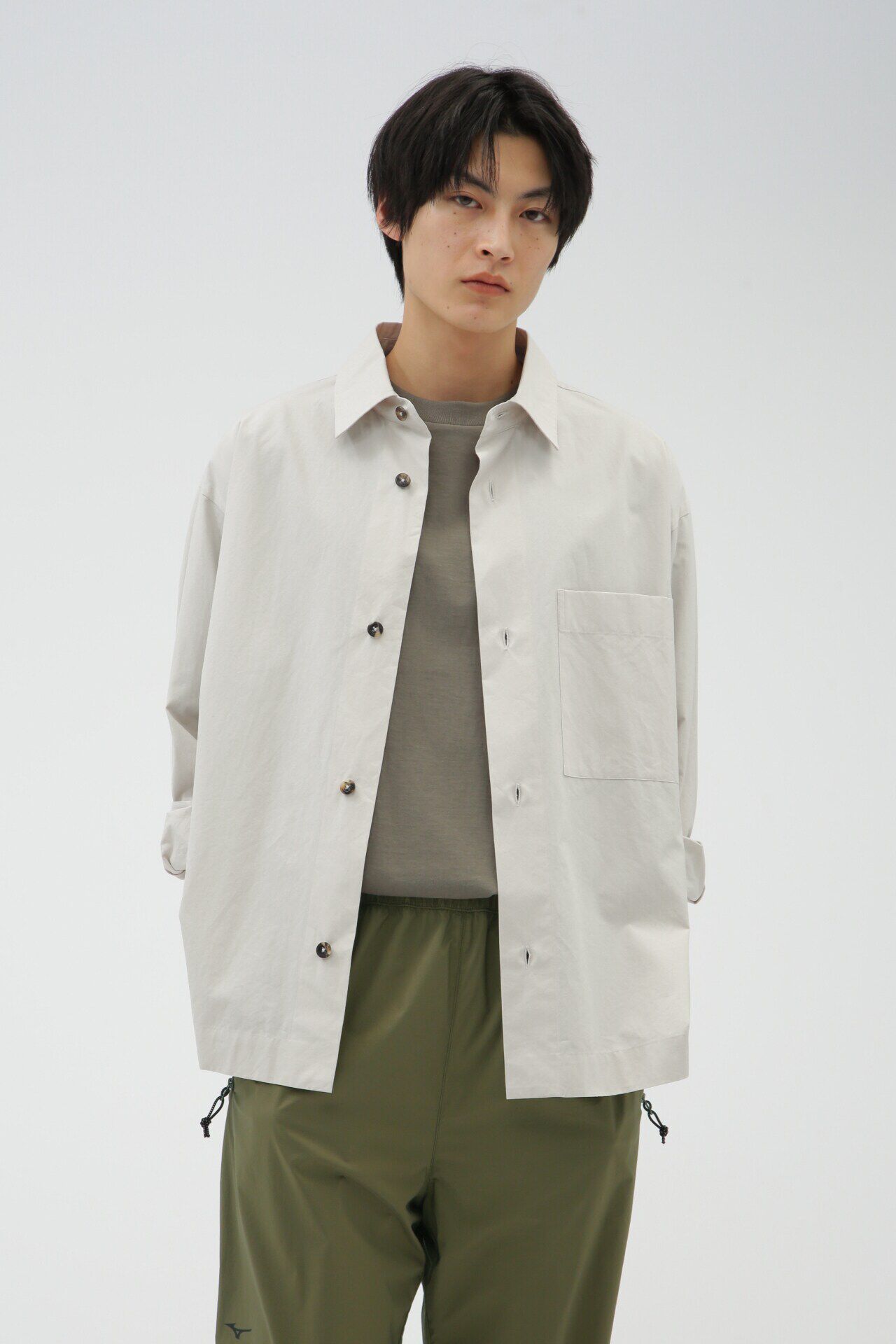 MARGARET HOWELL「COMPACT COTTON POPLIN」|シャツ・ブラウス|IVORY1