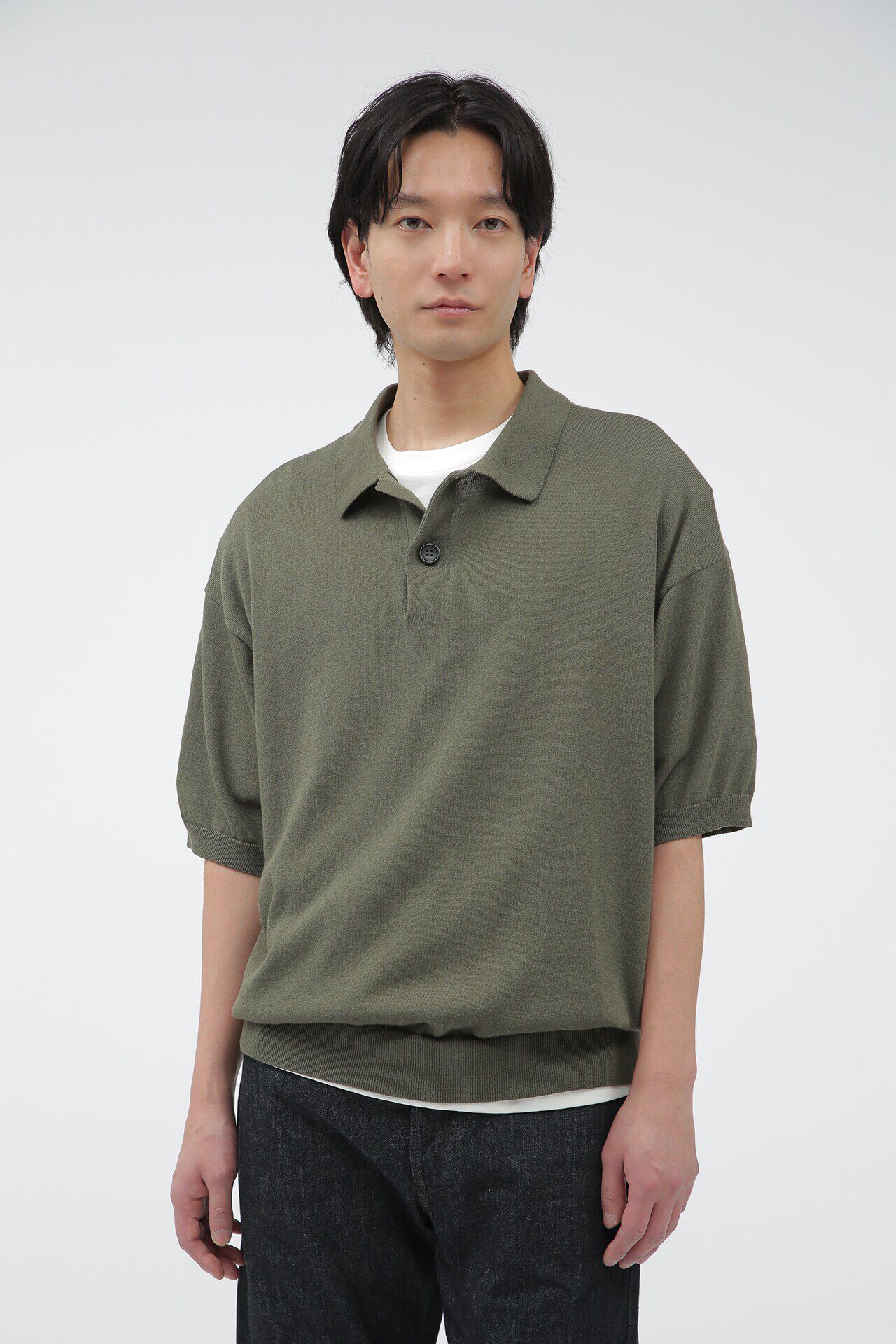 MARGARET HOWELL「COTTON SILK」|ニット・セーター|KHAKI