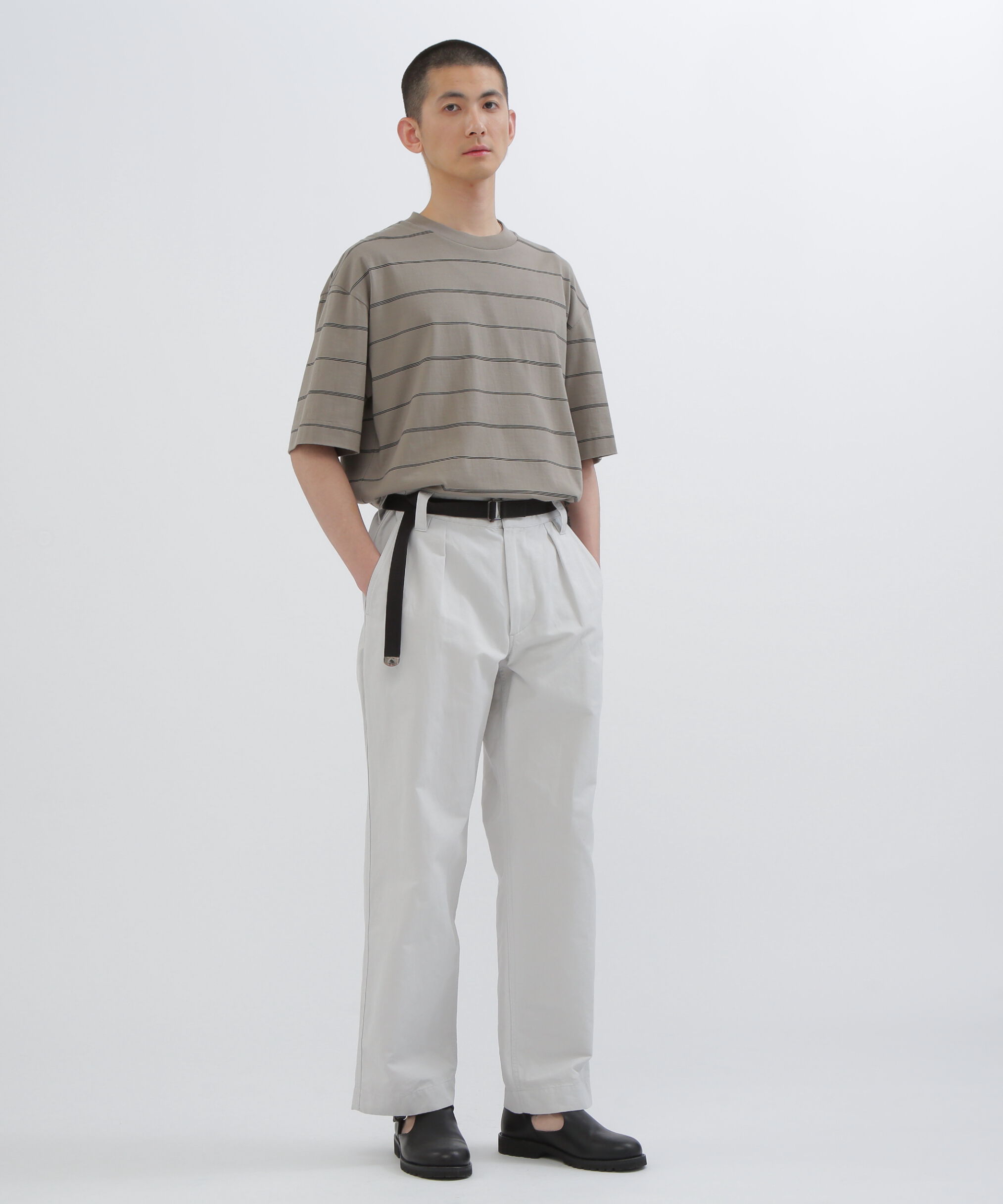 MARGARET HOWELL「ALTERNATE STRIPE COTTON JERSEY TOP」|Tシャツ・カットソー|