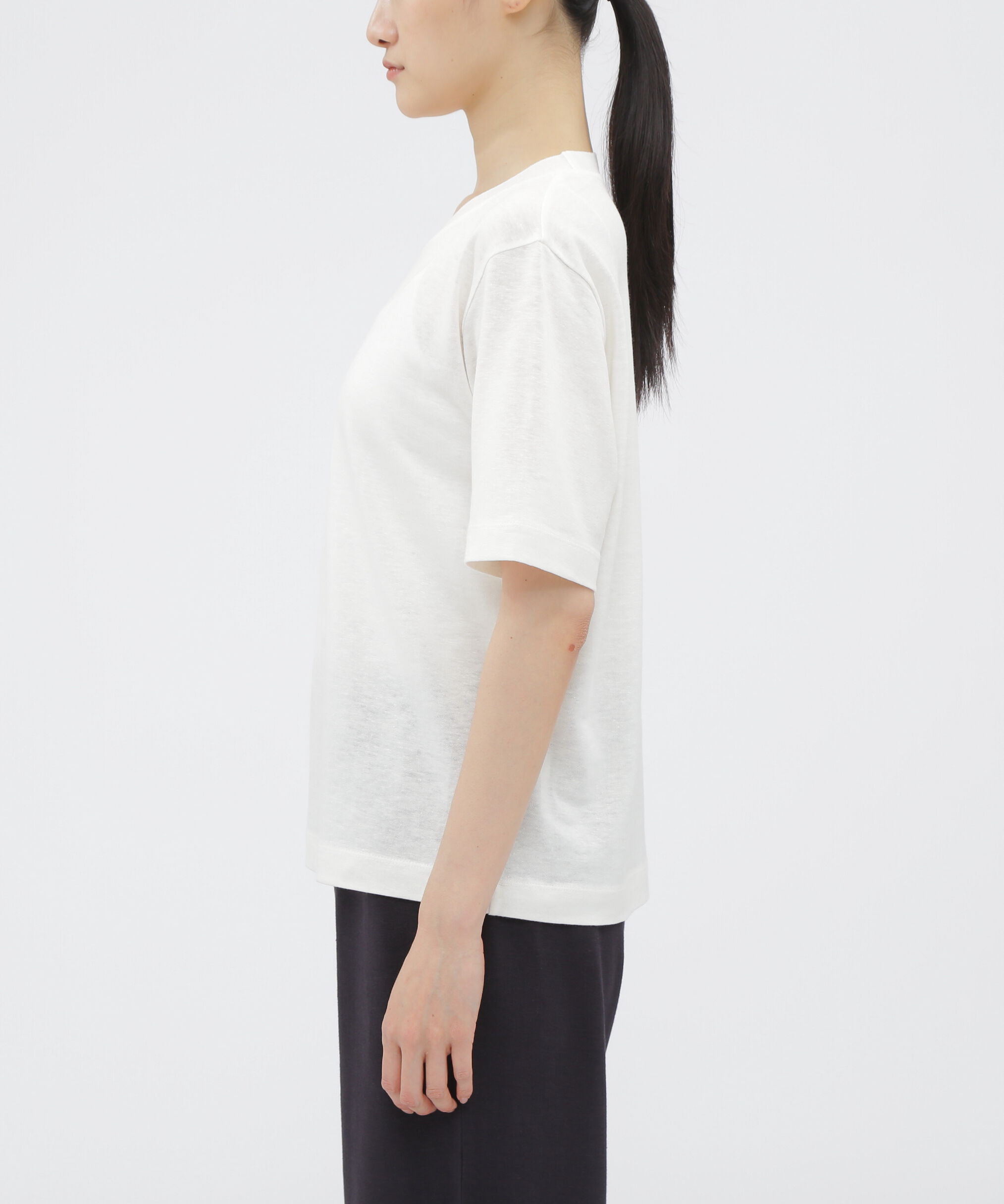 MARGARET HOWELL HOUSEHOLDGOODS「PLATED LINEN COTTON TOP」|Tシャツ・カットソー|