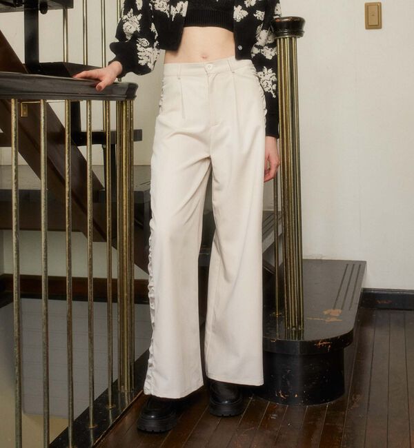 archives「サイドギャザースラックス」|チノ|IVORY