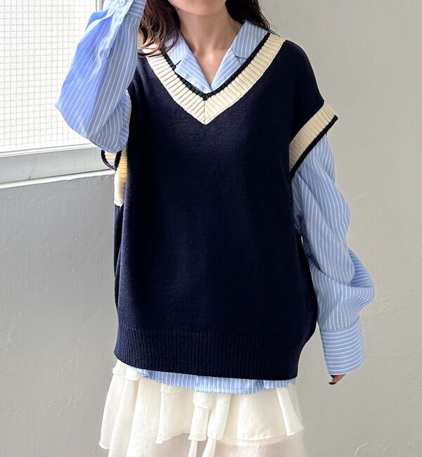 archives「ラインミドルベスト」|ニット・セーター|