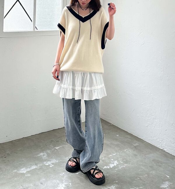 archives「ラインミドルベスト」|ニット・セーター|