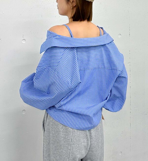 archives「２ｗａｙオフショルストライプシャツ」|シャツ・ブラウス|