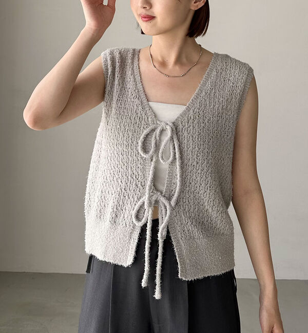 archives「２ｗａｙカールヤーンニットベスト」|ニット・セーター|GRAY