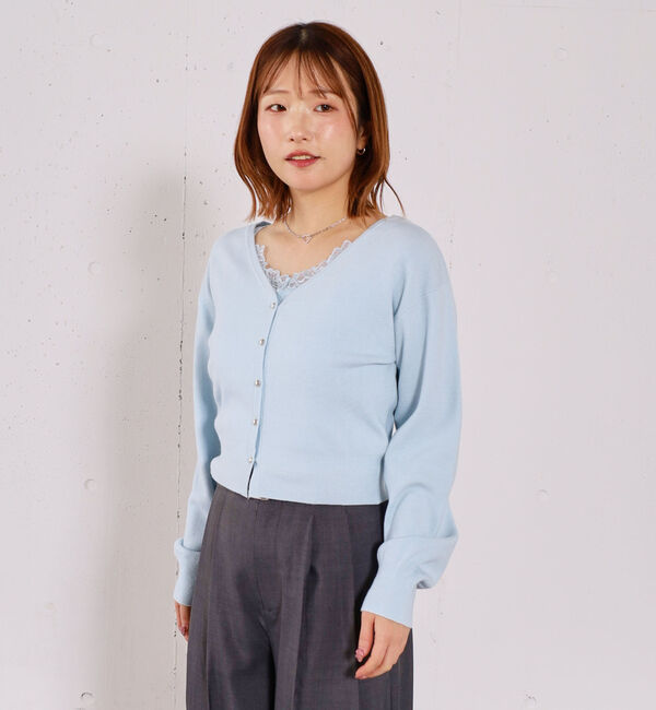 archives「レーストリムニットアンサンブル」|カーディガン|