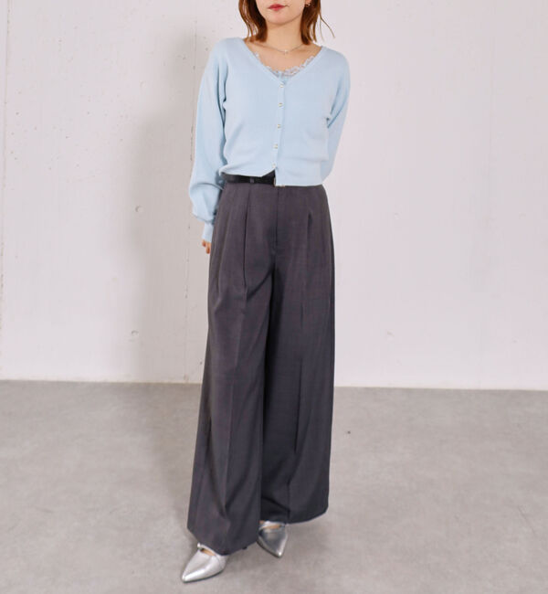 archives「レーストリムニットアンサンブル」|カーディガン|