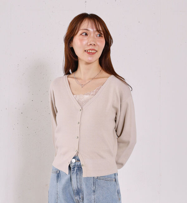 archives「レーストリムニットアンサンブル」|カーディガン|