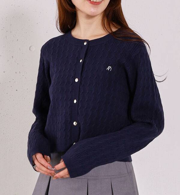 archives「ロゴ刺繍ニットカーディガン」|カーディガン|