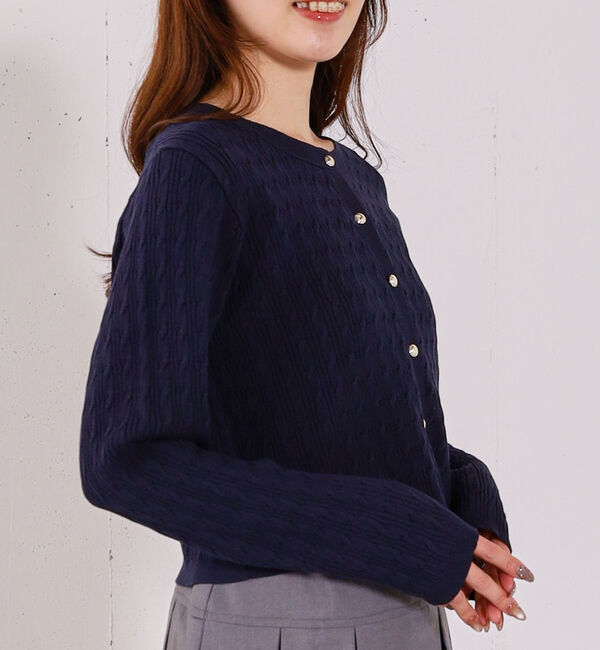 archives「ロゴ刺繍ニットカーディガン」|カーディガン|