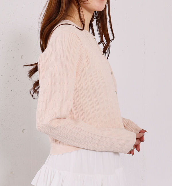 archives「ロゴ刺繍ニットカーディガン」|カーディガン|