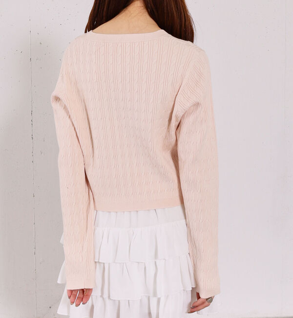 archives「ロゴ刺繍ニットカーディガン」|カーディガン|