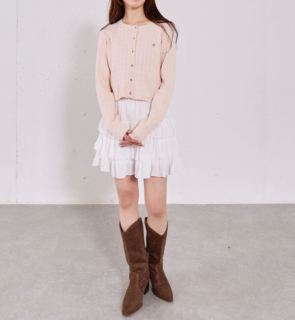 archives「ロゴ刺繍ニットカーディガン」|カーディガン|