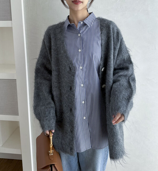 Doux archives「ベーシックオーバーシャツ」|シャツ・ブラウス|WHITE/BLUE