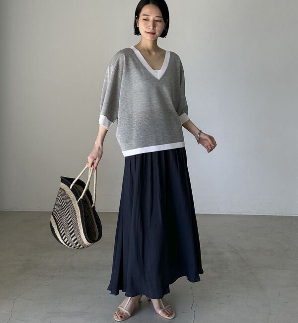 Doux archives「割繊ギャザーフレアスカート」|スカート|