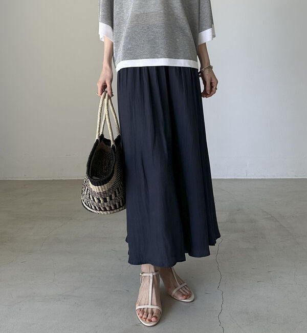 Doux archives「割繊ギャザーフレアスカート」|スカート|