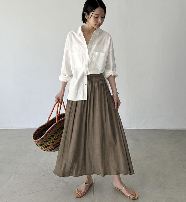 Doux archives「割繊ギャザーフレアスカート」|スカート|
