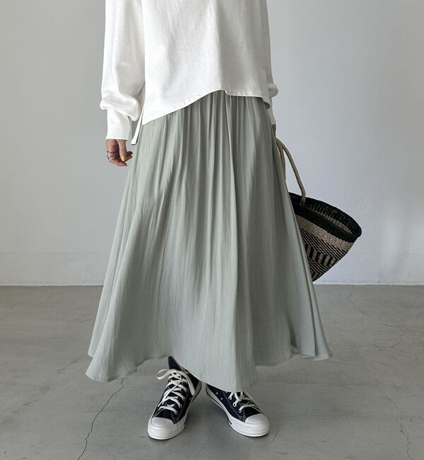 Doux archives「割繊ギャザーフレアスカート」|スカート|MINT GREEN