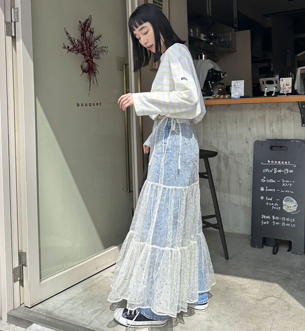 Doux archives「【Ｓａｒａ　ｍａｌｌｉｋａ】ＳＨＩＮＹ　ＥＭＢＲＯＩＤＥＲＹ　ＳＫ」|スカート|