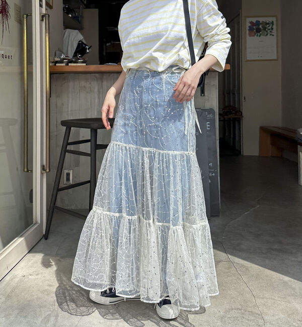 Doux archives「【Ｓａｒａ　ｍａｌｌｉｋａ】ＳＨＩＮＹ　ＥＭＢＲＯＩＤＥＲＹ　ＳＫ」|スカート|