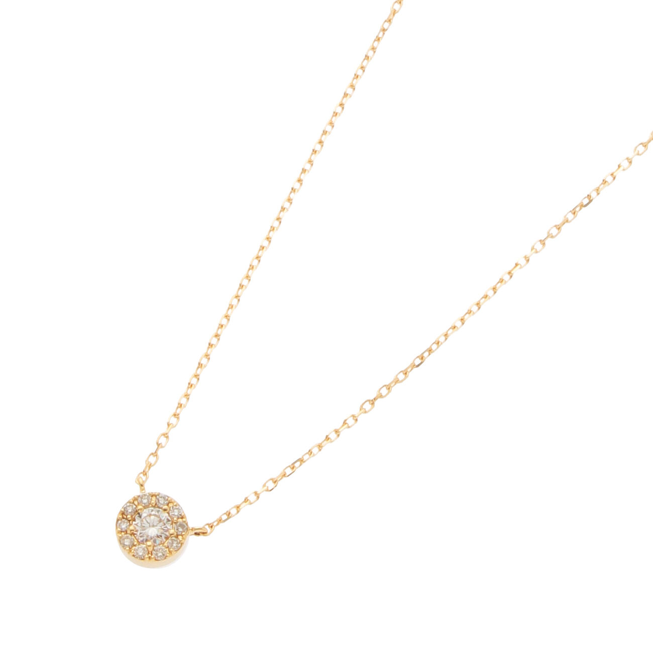 COCOSHNIK「K18ダイヤモンドラウンド&times;メレダイヤ ネックレス」|ネックレス|イエローゴールド(1
