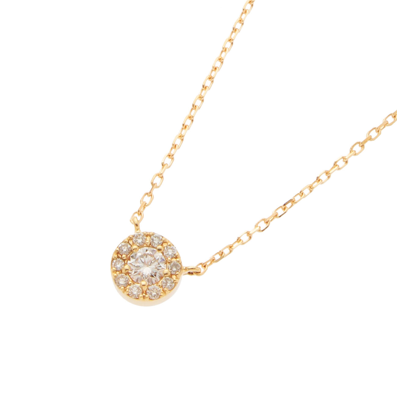 COCOSHNIK「K18ダイヤモンドラウンド&times;メレダイヤ ネックレス」|ネックレス|