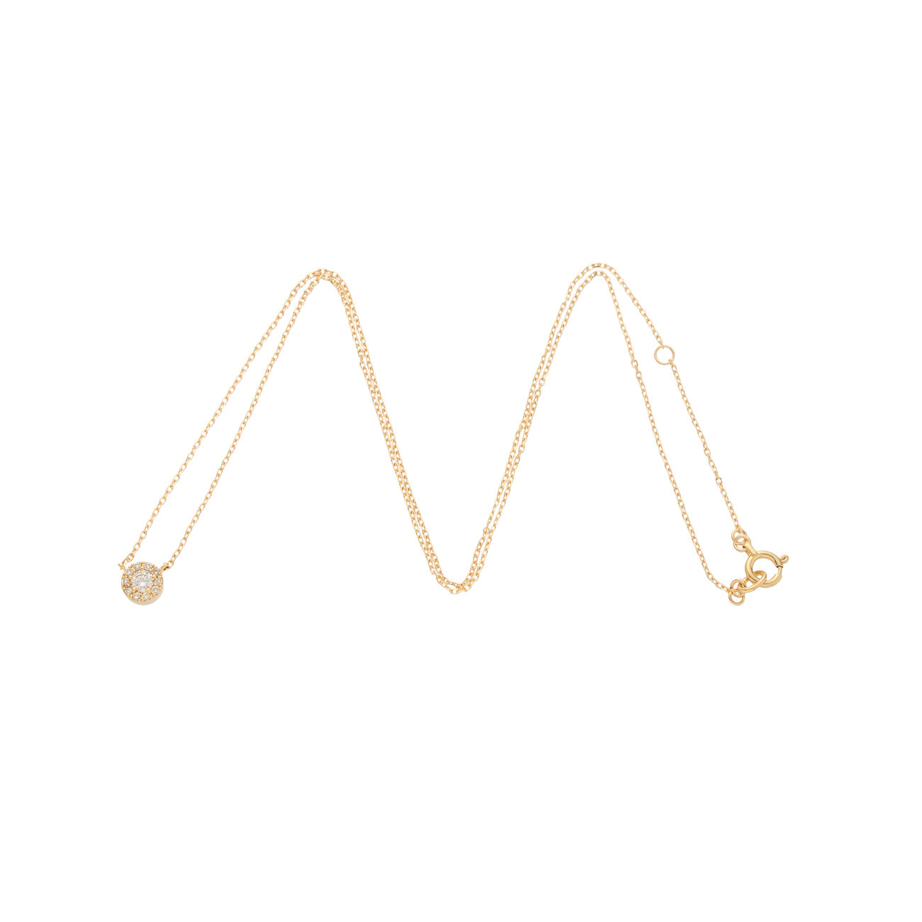 COCOSHNIK「K18ダイヤモンドラウンド&times;メレダイヤ ネックレス」|ネックレス|