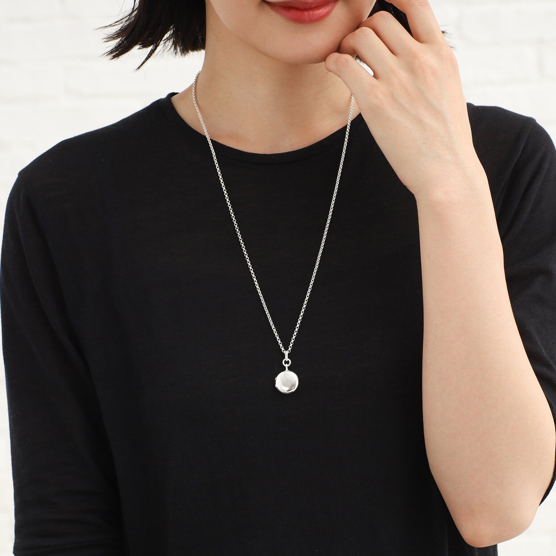 COCOSHNIK ONKITSCH「シルバー ロケットネックレス サークル」|ネックレス|