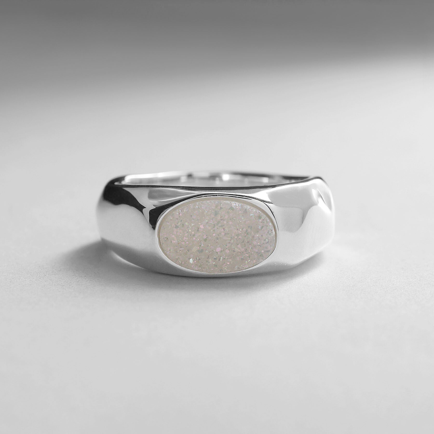 COCOSHNIK ONKITSCH「シルバー カラーストーン ホワイトドルジーアゲート ニュアンスリングL」|リング|