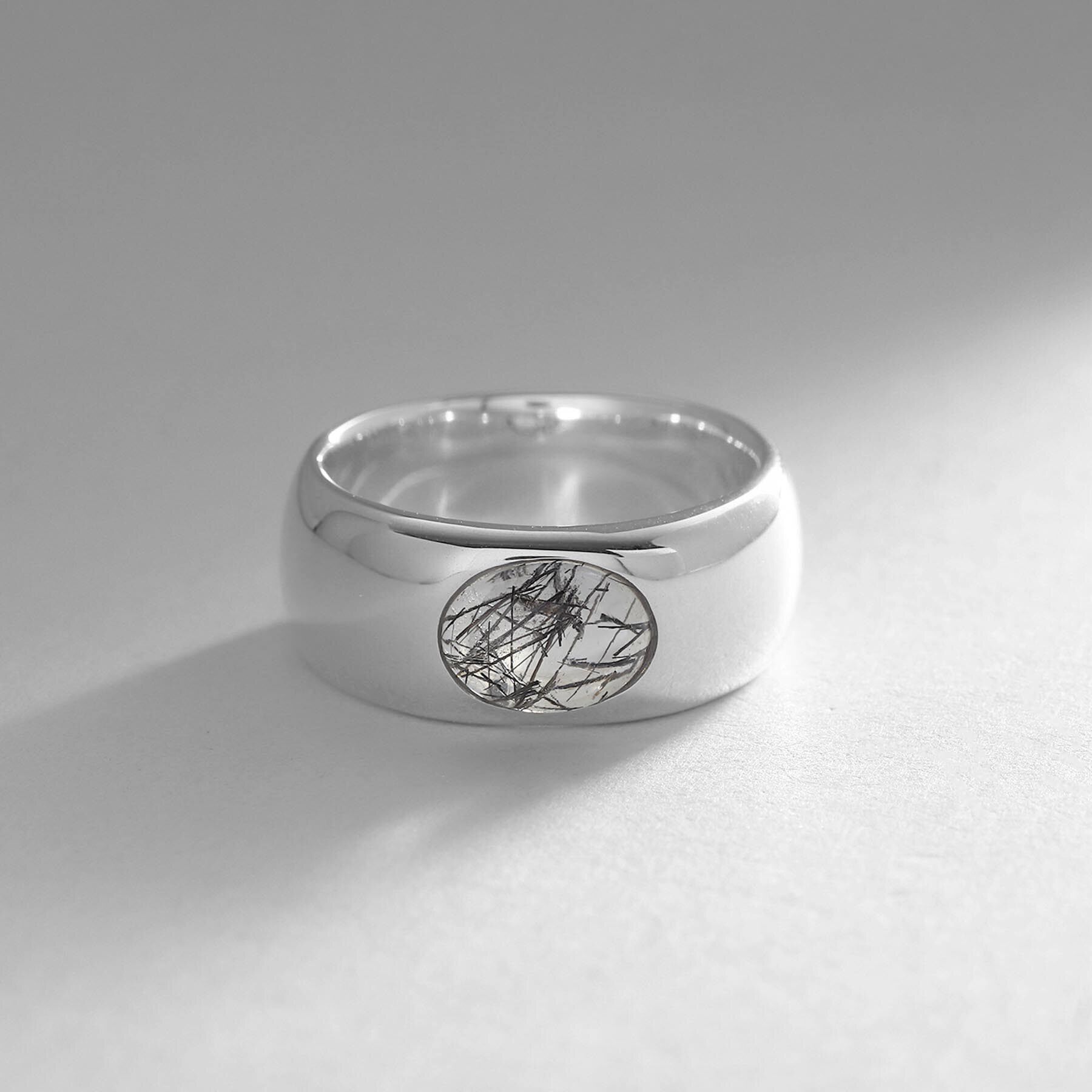 COCOSHNIK ONKITSCH「シルバー カラーストーン（トルマリンインクォーツ）ワイドリング」|リング|