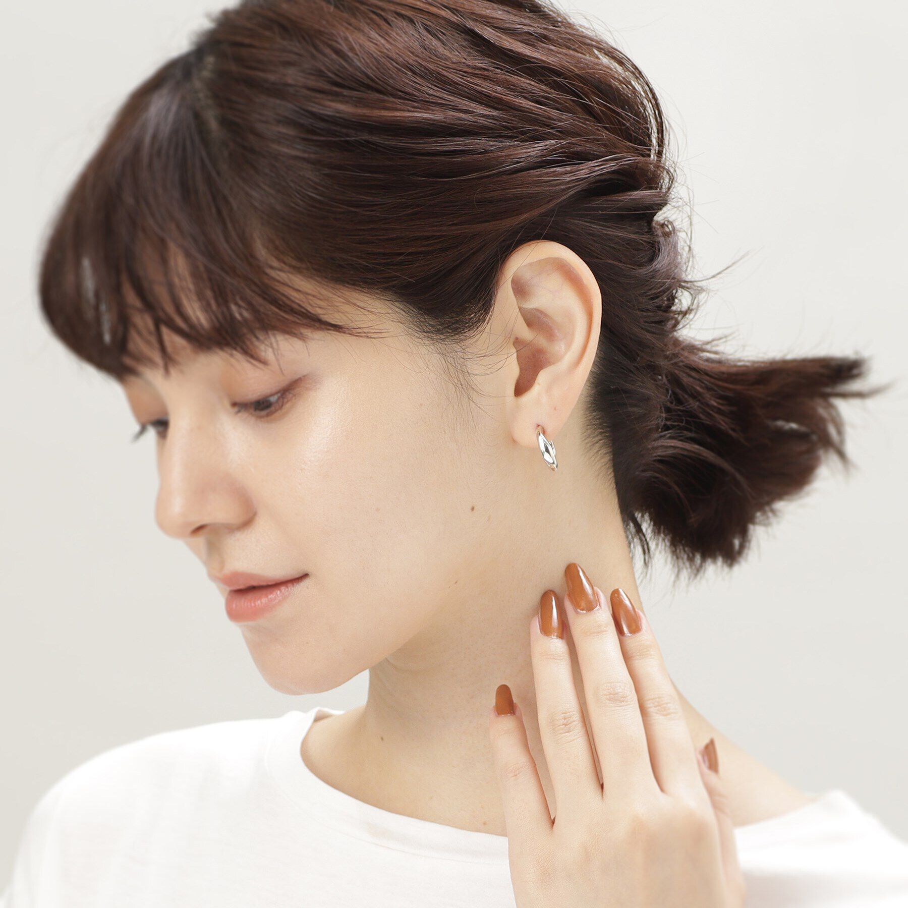 COCOSHNIK ONKITSCH「シルバー チェーンピアス カーブチェーンシングル」|ピアス|