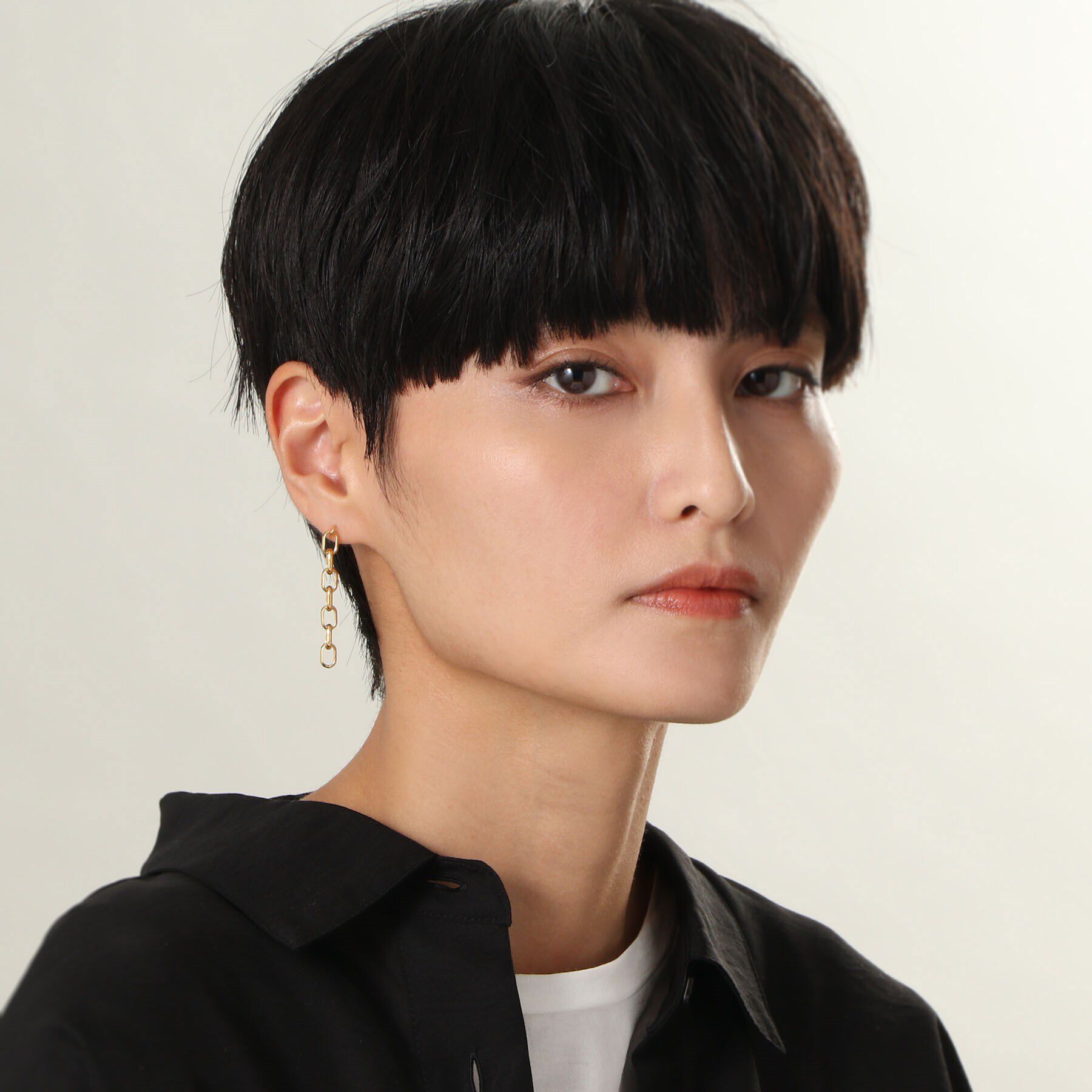 COCOSHNIK ONKITSCH「シルバー ドームチェーン ストレートピアス GP」|ピアス|