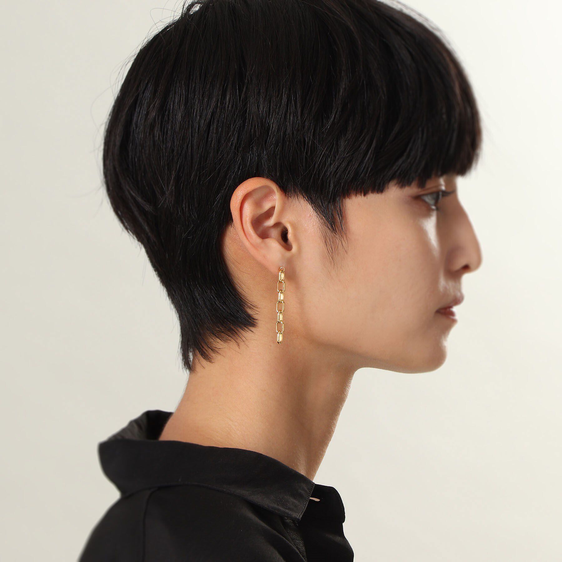 COCOSHNIK ONKITSCH「シルバー ドームチェーン ストレートピアス GP」|ピアス|