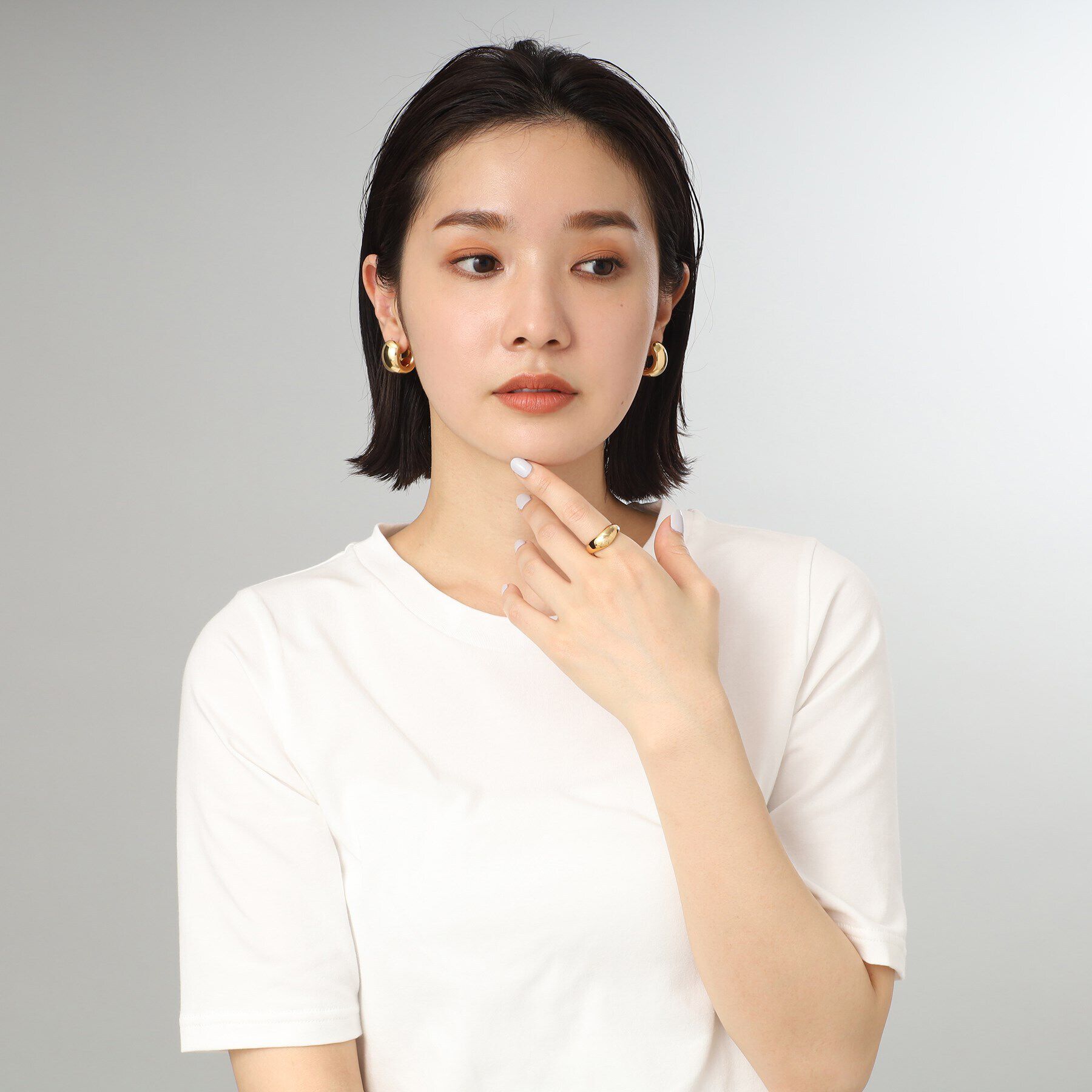 COCOSHNIK ONKITSCH「シルバー ホロウフープ ワイドピアス GP」|ピアス|