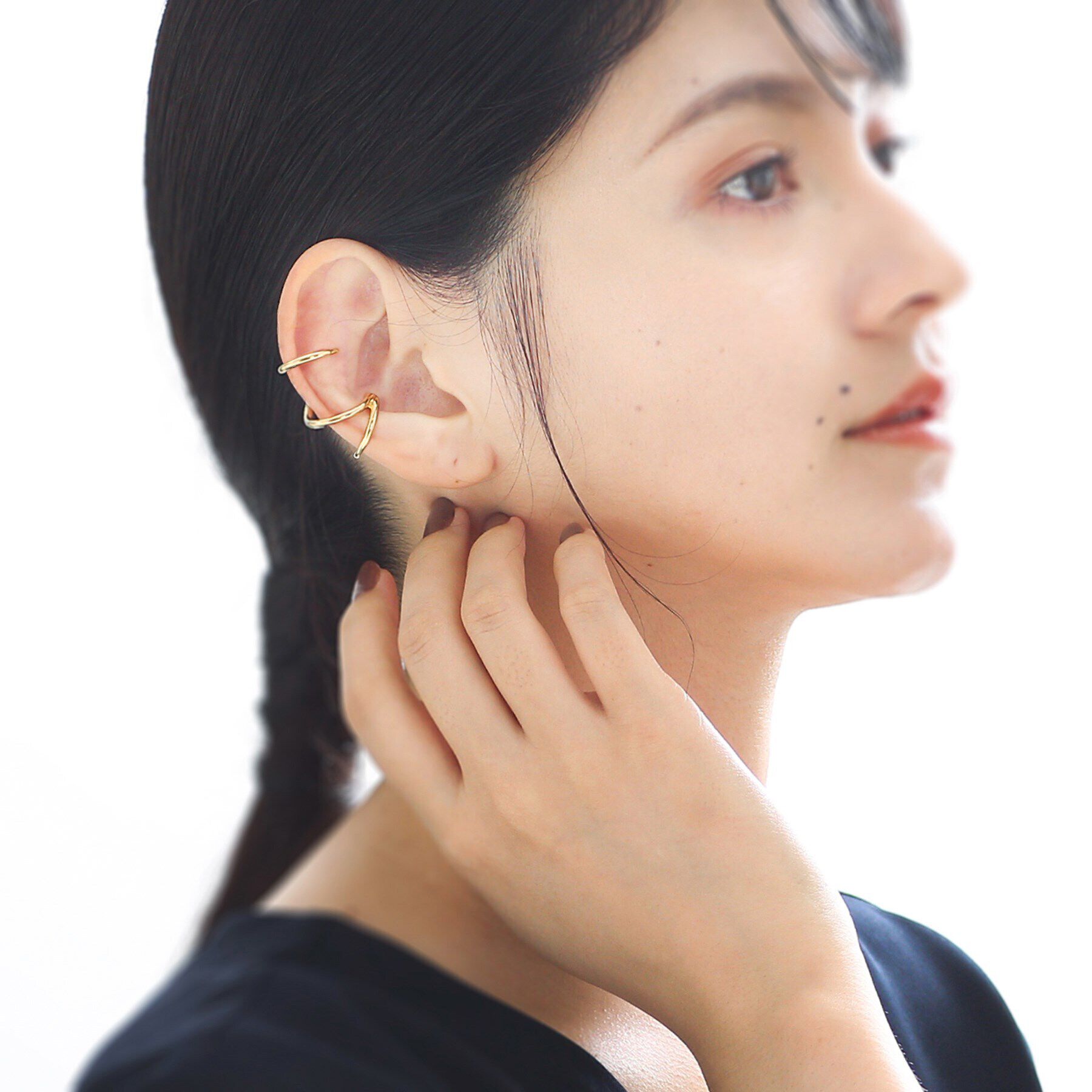 COCOSHNIK ONKITSCH「シルバー ラインイヤーカフ トリプル GP」|イヤリング|