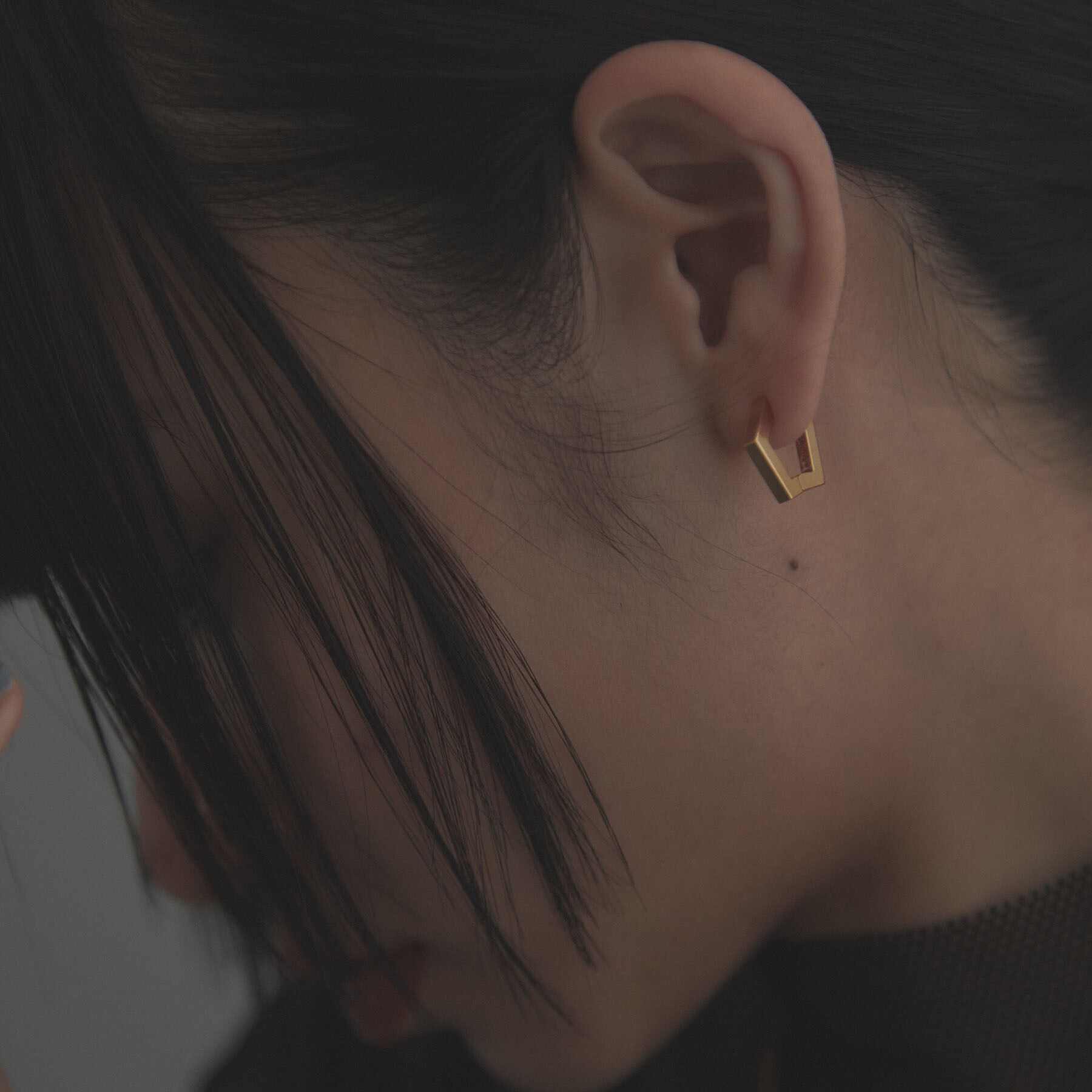 COCOSHNIK ONKITSCH「シルバー ハギーイヤリング ペンタゴン GP」|イヤリング|