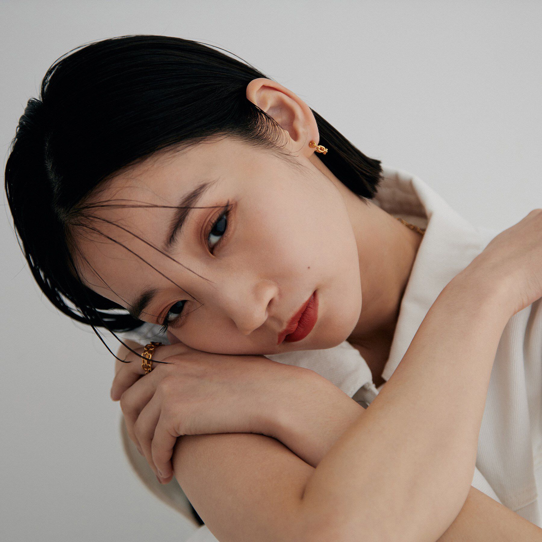 COCOSHNIK ONKITSCH「シルバー PCチェーンモチーフピアス GP」|ピアス|