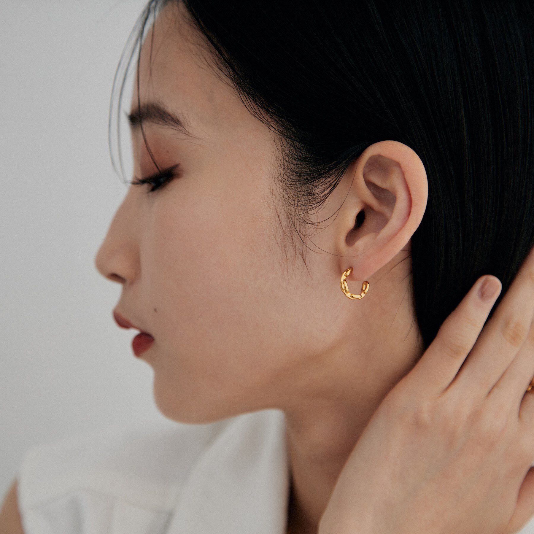 COCOSHNIK ONKITSCH「シルバー PCチェーンモチーフピアス GP」|ピアス|