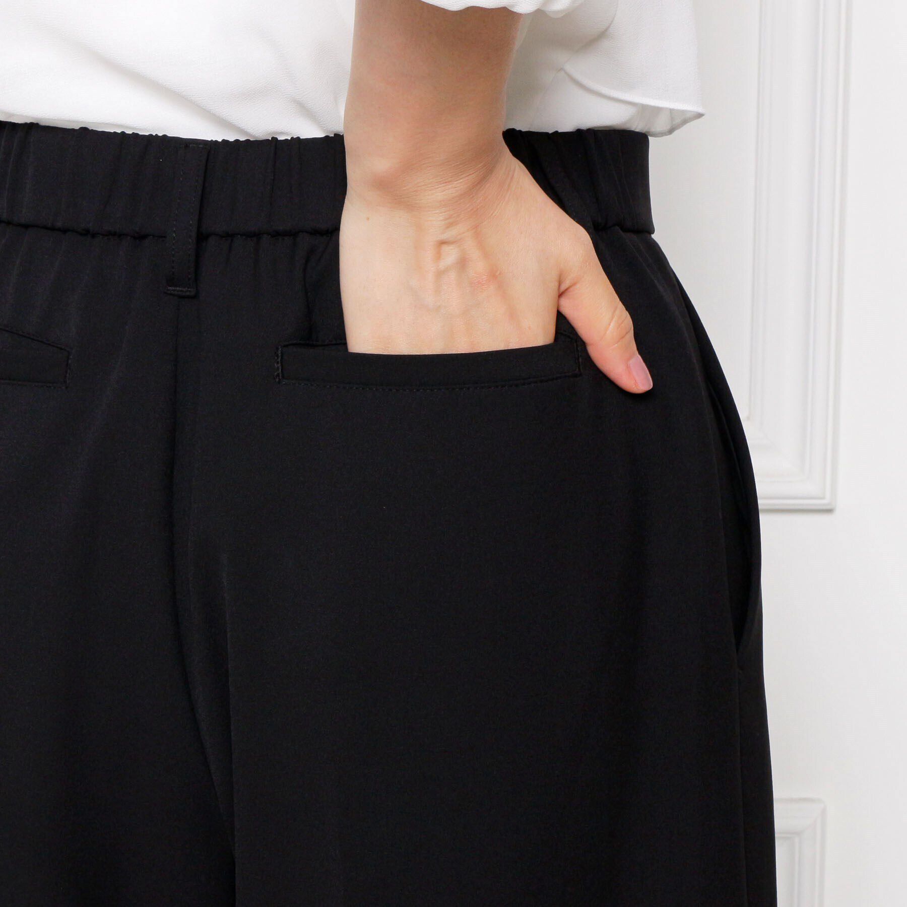 SHOO･LA･RUE「【S-5L/洗濯機可/2WAYストレッチ】ダブルクロスワイドパンツ」|その他|