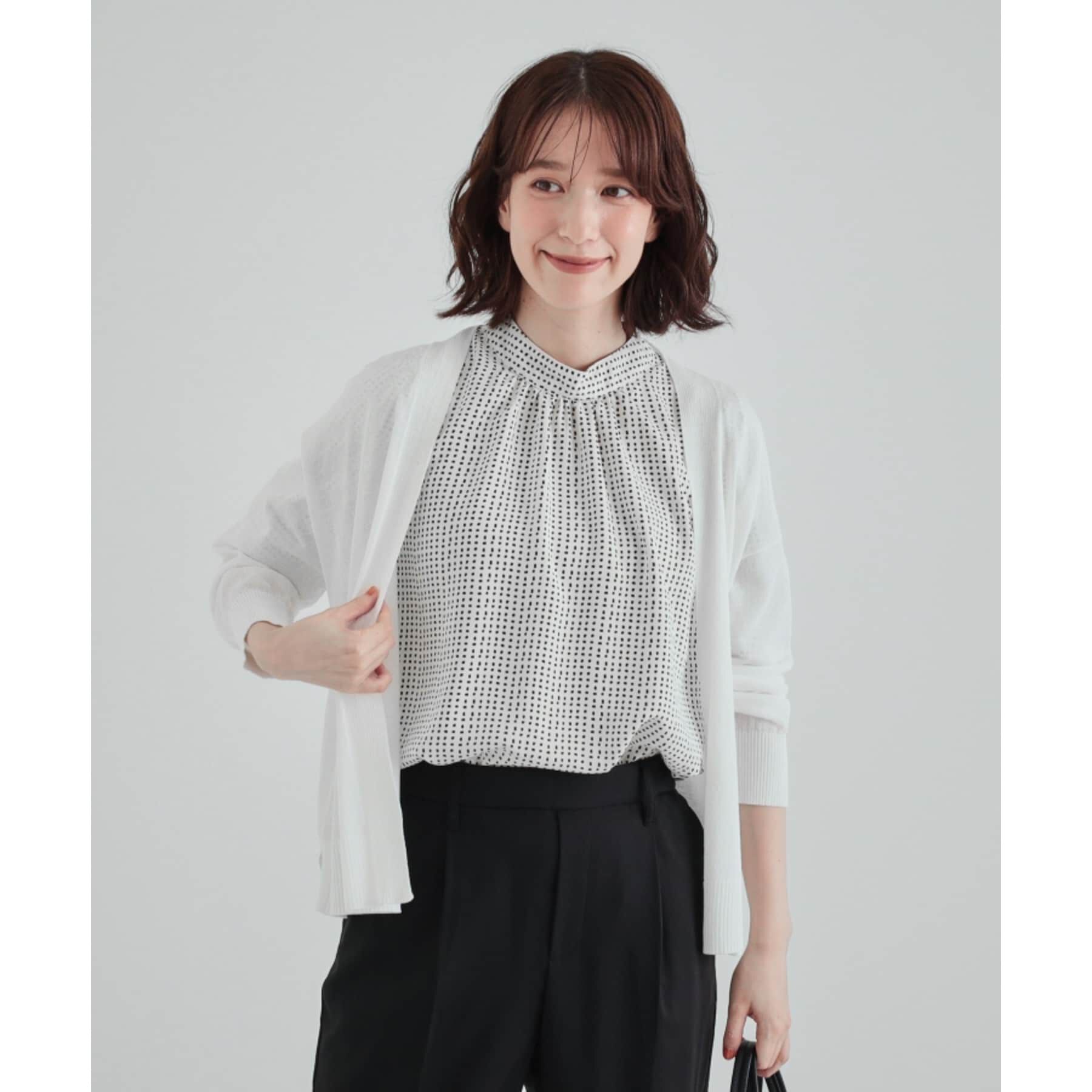 SHOO･LA･RUE「【高レビュー/洗える/8分袖/】大人のシアーカーディガン」|カーディガン|