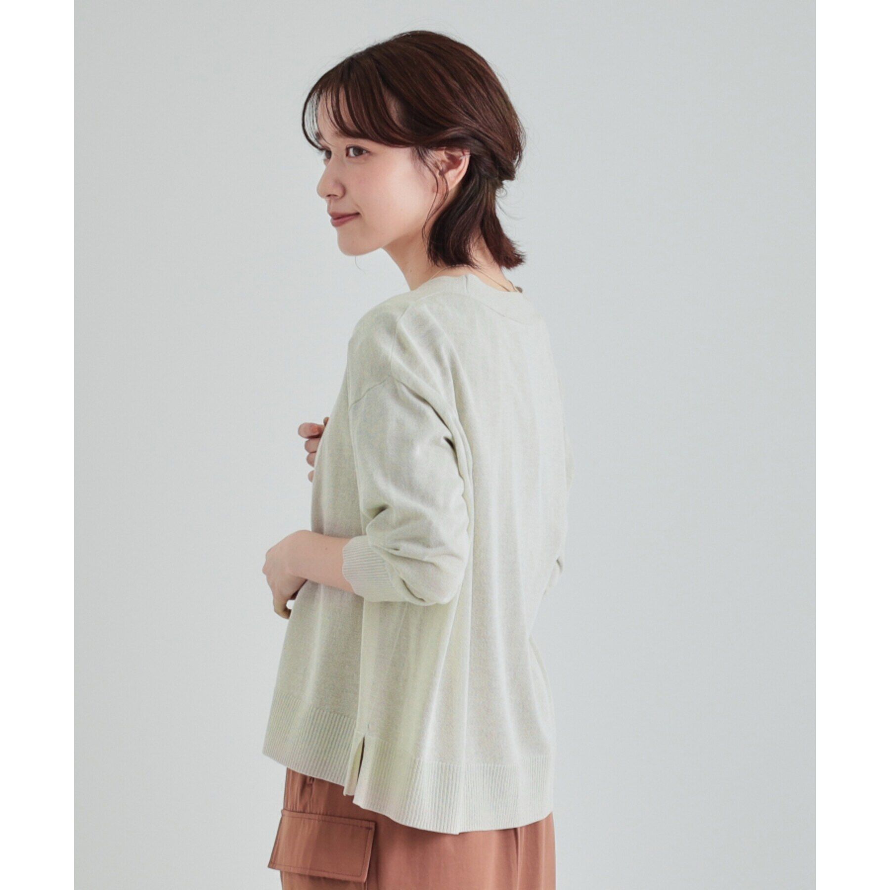 SHOO･LA･RUE「【高レビュー/洗える/8分袖/】大人のシアーカーディガン」|カーディガン|