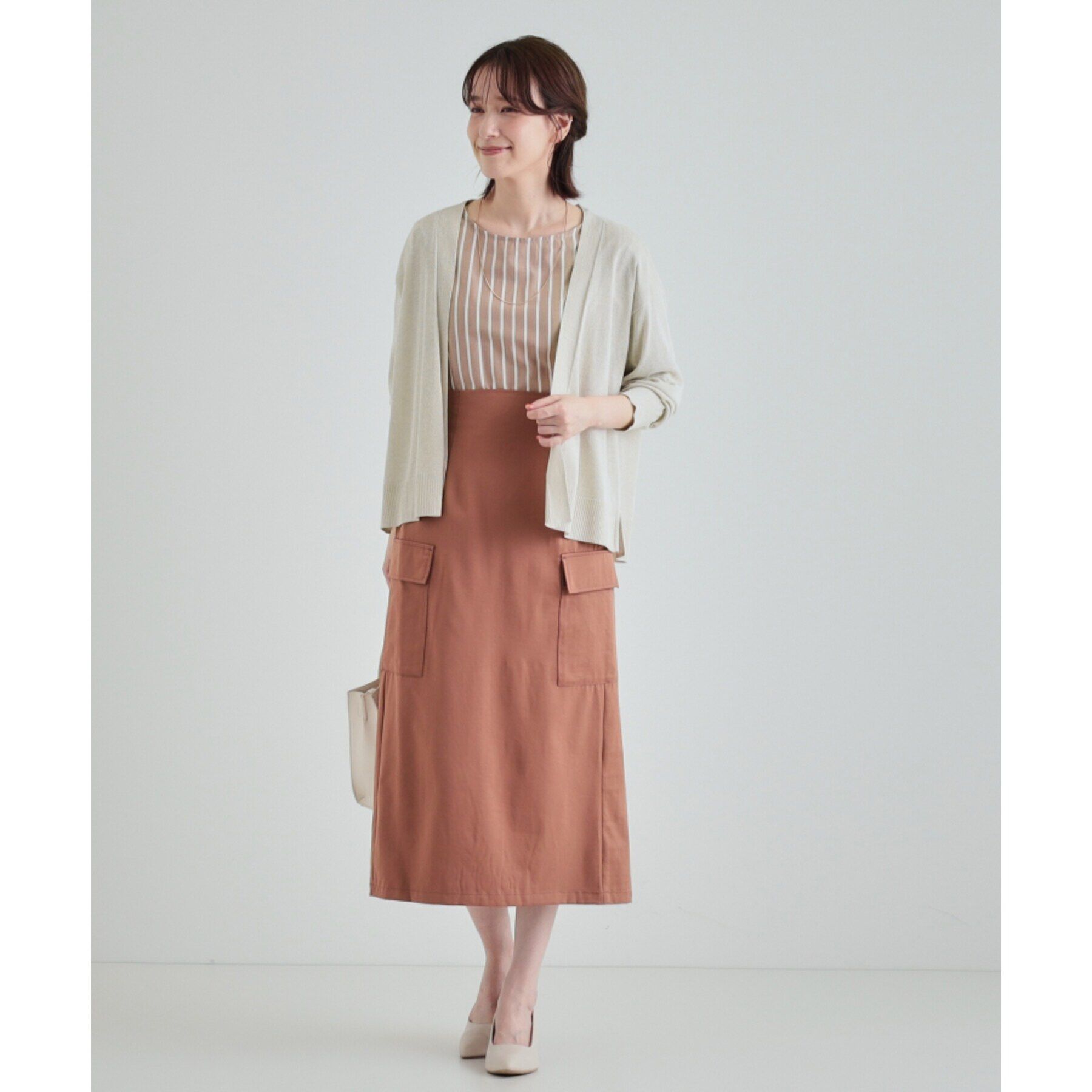 SHOO･LA･RUE「【高レビュー/洗える/8分袖/】大人のシアーカーディガン」|カーディガン|