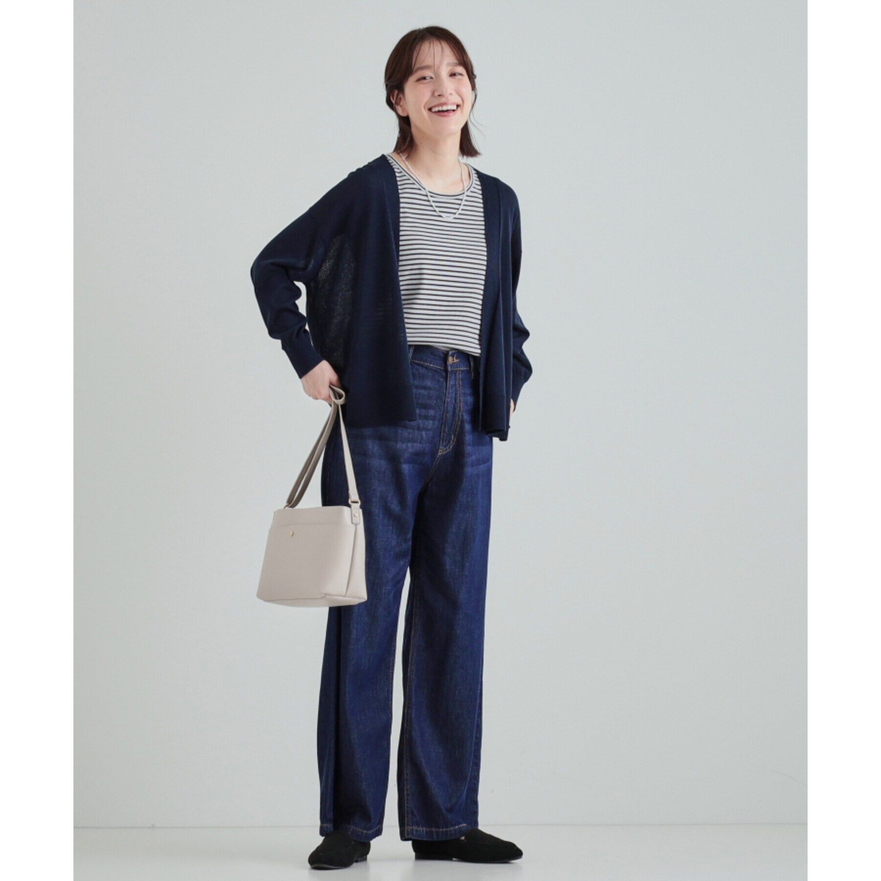 SHOO･LA･RUE「【高レビュー/洗える/8分袖/】大人のシアーカーディガン」|カーディガン|