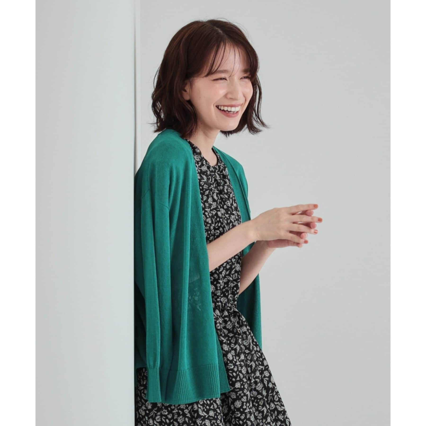 SHOO･LA･RUE「【高レビュー/洗える/8分袖/】大人のシアーカーディガン」|カーディガン|