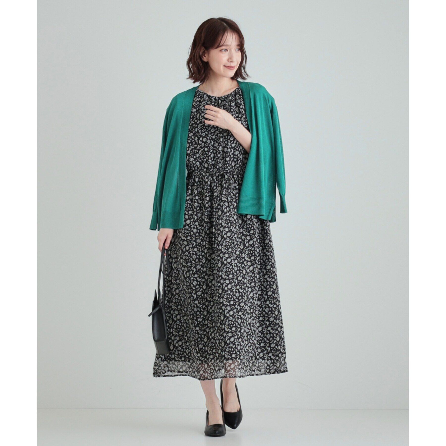 SHOO･LA･RUE「【高レビュー/洗える/8分袖/】大人のシアーカーディガン」|カーディガン|