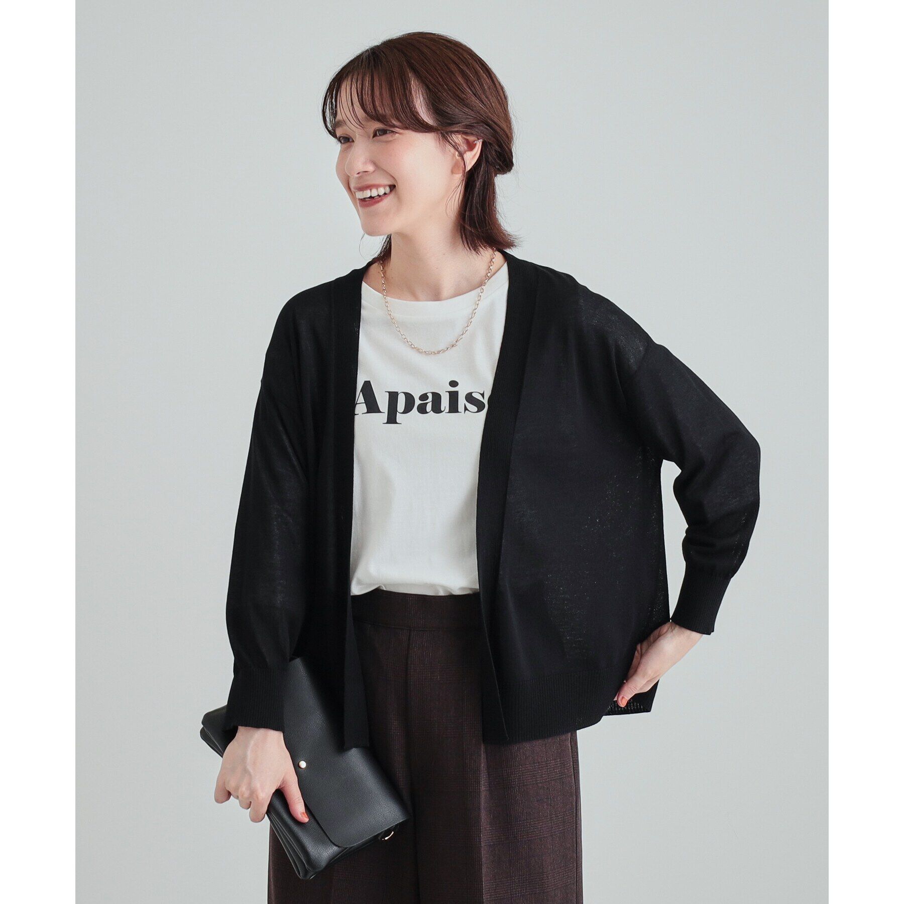 SHOO･LA･RUE「【高レビュー/洗える/8分袖/】大人のシアーカーディガン」|カーディガン|