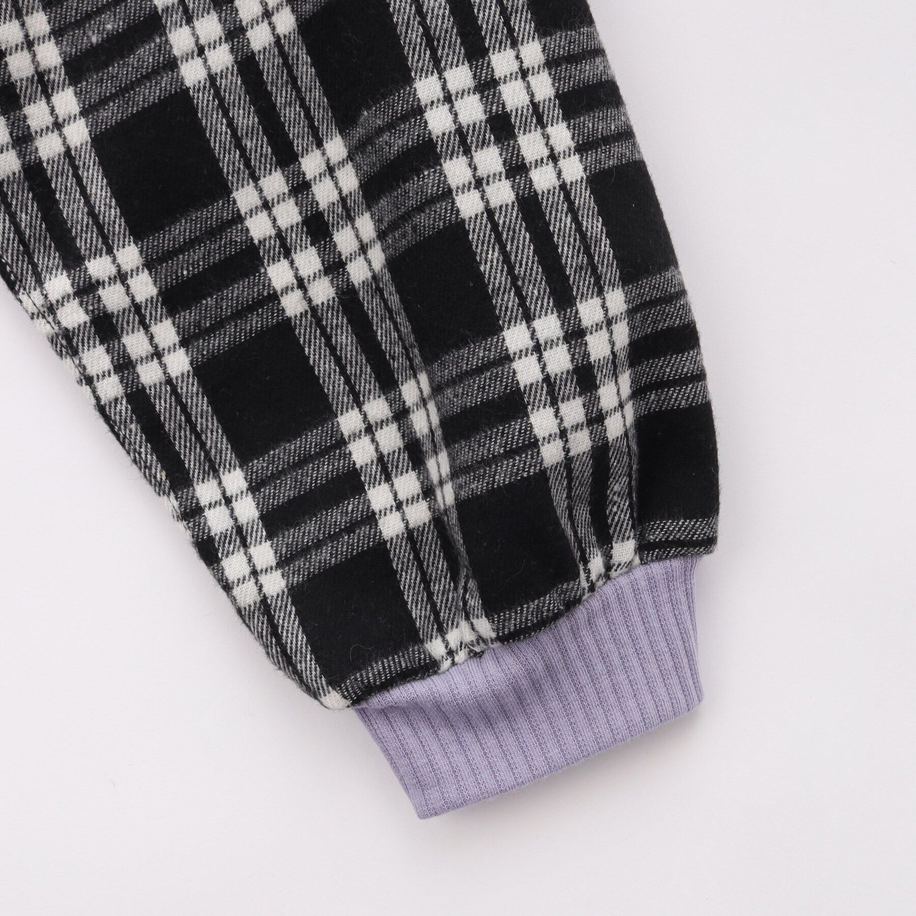 SHOO･LA･RUE「【110-140cm/セットアップ可】袖チェックドッキングトップス」|Tシャツ・カットソー|